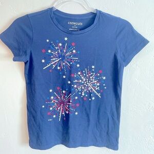 Crewcuts fireworks short sleeve t shirt new large 10 summer Independence Day